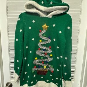 Christmas Tree Green Knit Sweater Dress